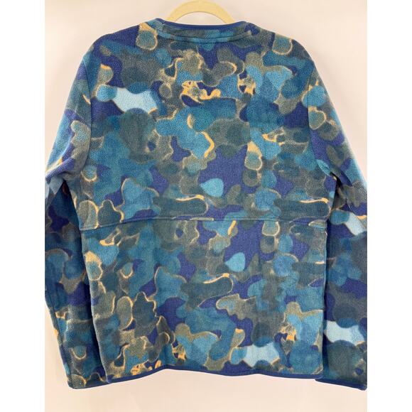 The North Face Mens Blue Green Camo Pullover Fleece Sweatshirt Baselayer M - Picture 3 of 7